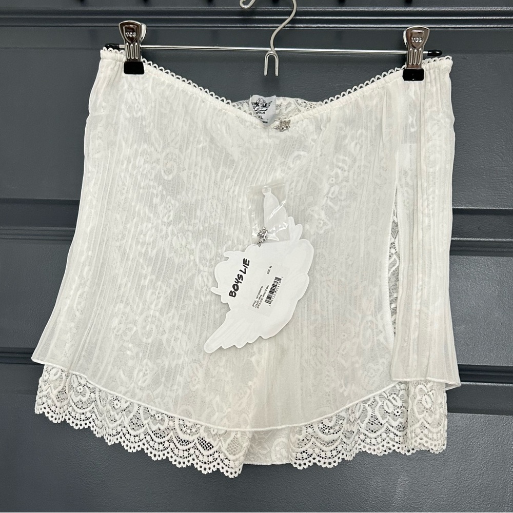 Boys Lie White Lace Mini Skirt